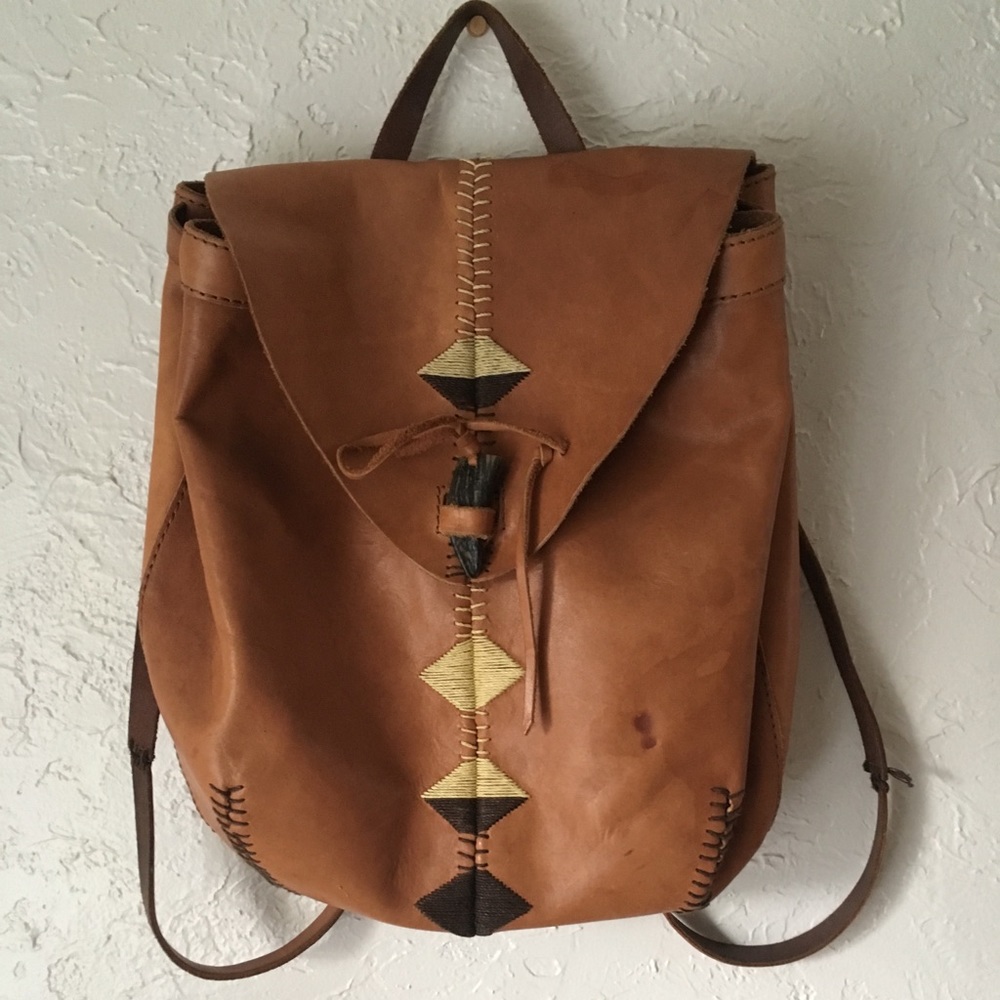 Genuine leather small back pack